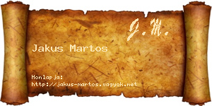 Jakus Martos névjegykártya
